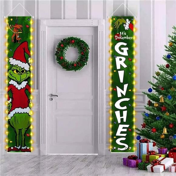 Christmas LED decorations. This is the porch sign for December. Hanging banners - Picture 2 of 4